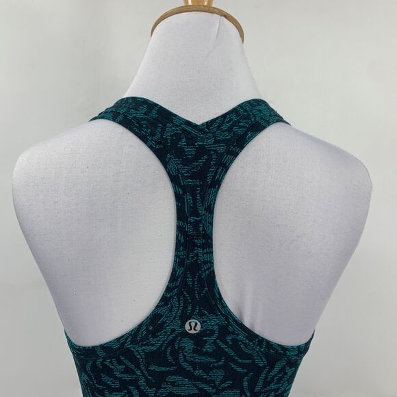 Lululemon Tank Top Womens 4 Multi Cool Racerback 4 Way Stretch Fitted Wicking - Picture 6 of 11